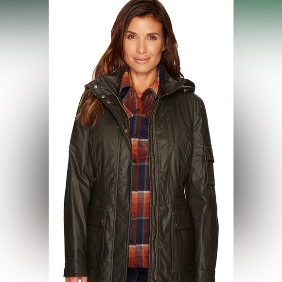 Pendleton Jackets & Blazers - EUC Pendleton Women's Waxed Cotton Hooded Zip Front Jacket